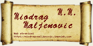 Miodrag Maljenović vizit kartica